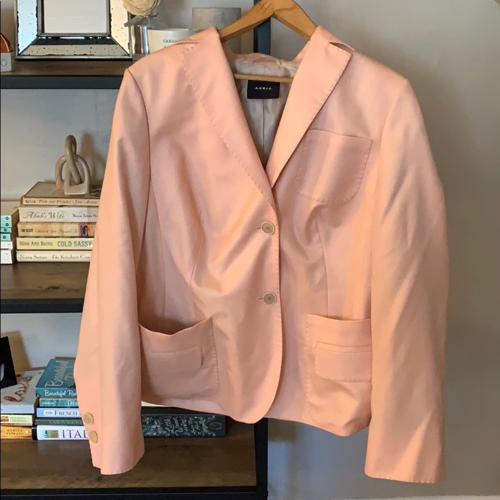 Akris - pink cashmere & silk blazer - size 14